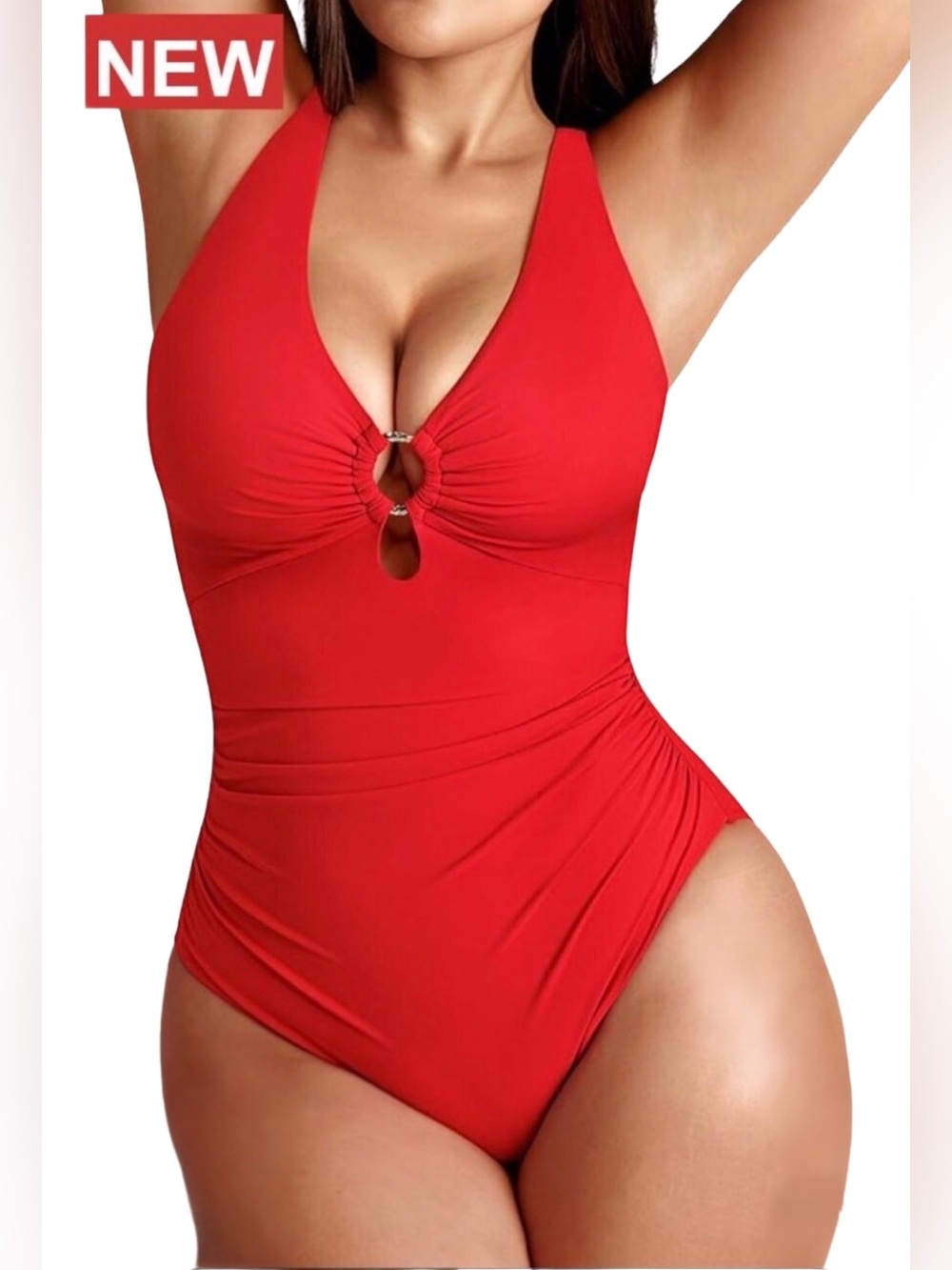 NWOT Shapellx Red Shapewear Tummy Control One Piece Swimsuit | XL